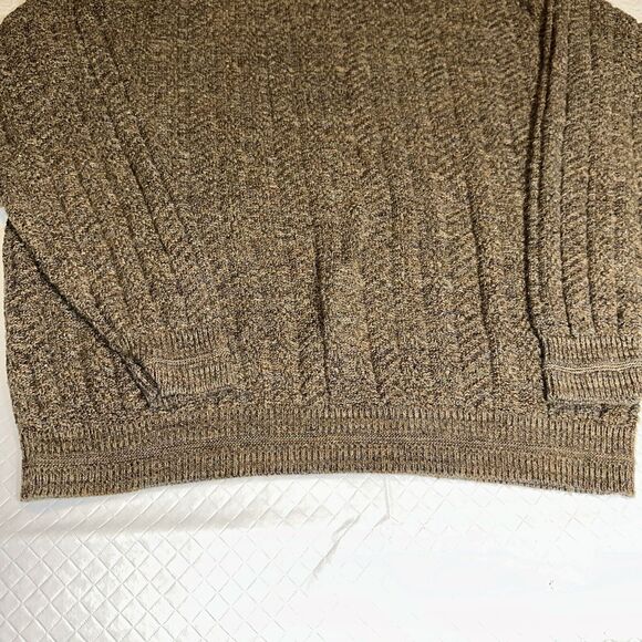 Vtg Bill Blass Crew Neck Knit Ribbed Sweater Mens Size XL Brown USA Made Grandpa - Picture 4 of 9